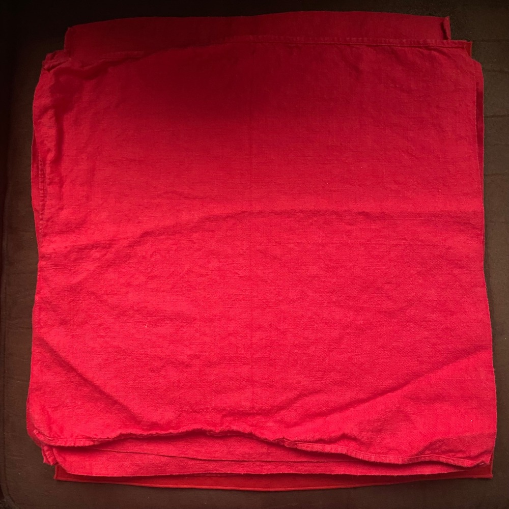 Red Cloth Napkin, Square‎ Table Linen, Cotton Blend, Brazil Made